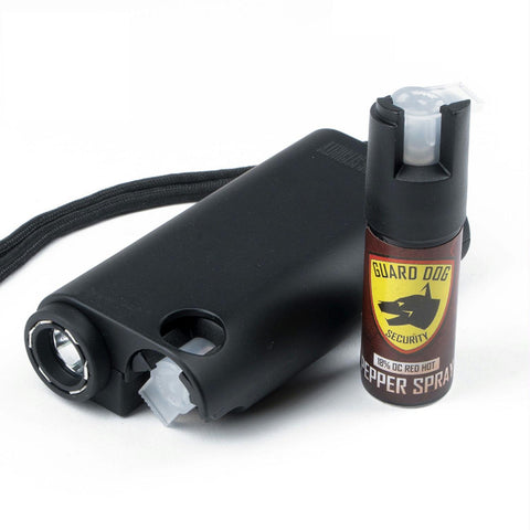 Guard Dog All-In-One Stun Gun-Flashlight-Pepper Spray -Blck