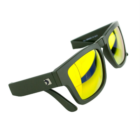 Bobster Brix Folding Sunglasses Matte Olive Frame-Orange Len