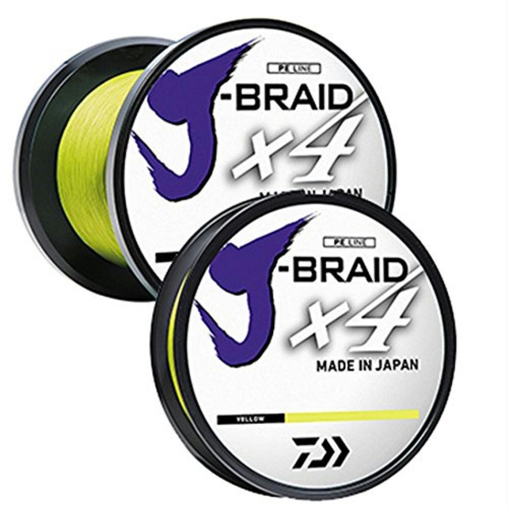Daiwa J-Braid X4 300 Yard Spool 10LB Test - Fluorescent Yllw