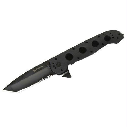 CRKT M16-14ZLEK Folder 3.75 Black Tanto Combo GRN Handle