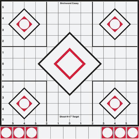 Birchwood Casey Shoot-N-C White-Blk 12in Sight-In Trgts 5pk