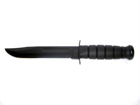 Ka-Bar Fighting Knife Black Kraton Handle Straight Edge