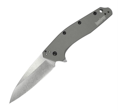 Kershaw Dividend Assisted 3.0 Stonewash Plain Gray Aluminum