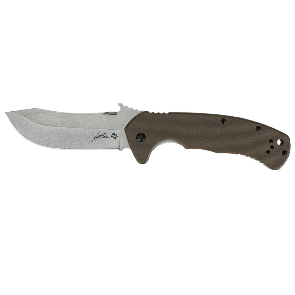 Kershaw Emerson CQC-11K 3.5 in Stonewash Plain Brown G10