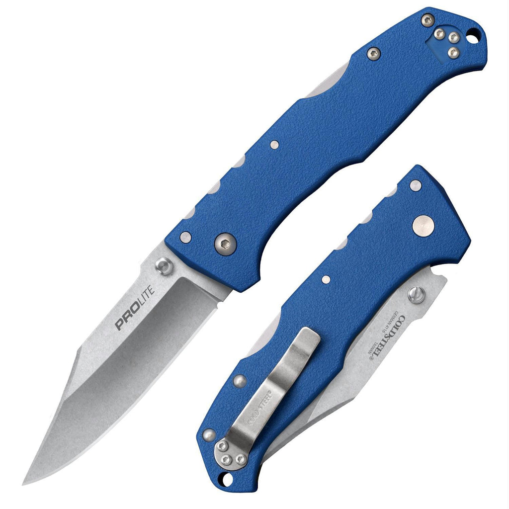Cold Steel Pro Lite Clip 3-1-2" Blade Folder 8" Open-Blue