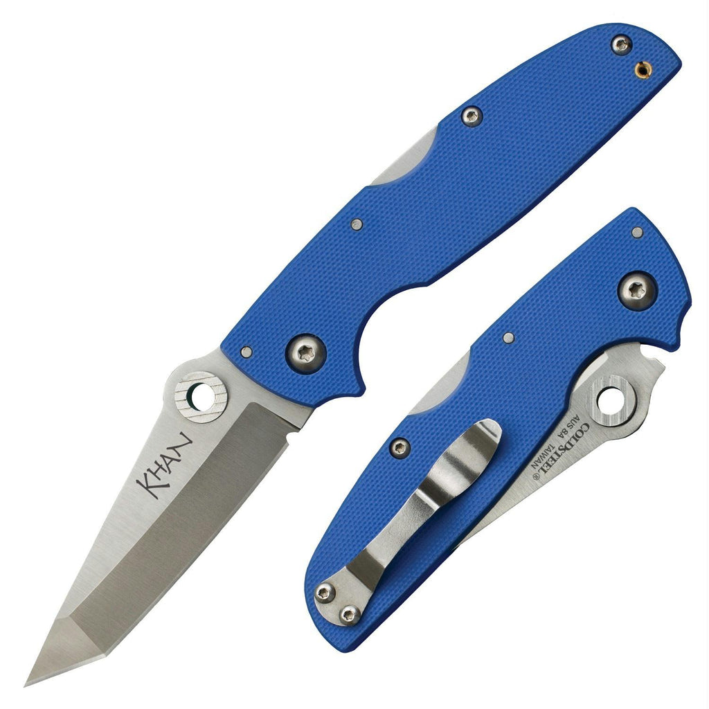 Cold Steel Khan Folder 3" Blade 7" Overall - Blue
