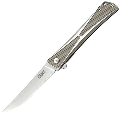 CRKT Crossbones Folder 3.54 Plainedge Gray Aluminum Handle