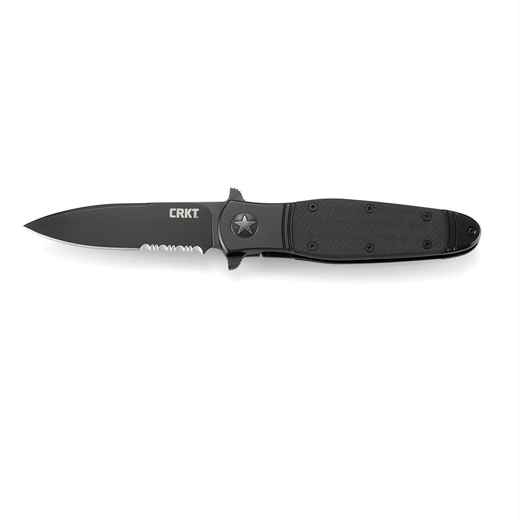 CRKT Bombastic Folder 3.31 Black Comboedge Black GRN Handle
