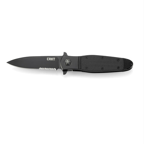CRKT Bombastic Folder 3.31 Black Comboedge Black GRN Handle