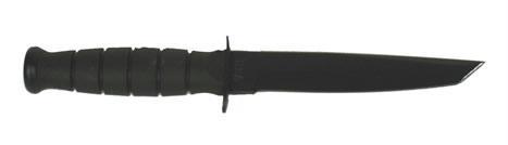 Ka-Bar Short Knife Tanto Black Hard Sheath Straight Edge