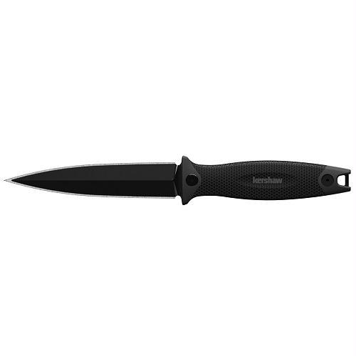 Kershaw Secret Agent Boot Knife 4.4 in Black Plain Black GFN