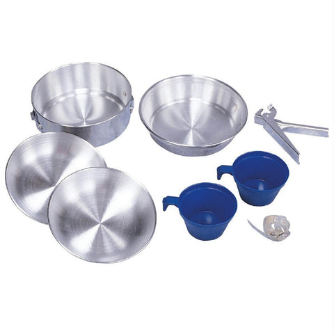 Stansport 8 Piece 2-Man Polished Aluminum Mess Kit