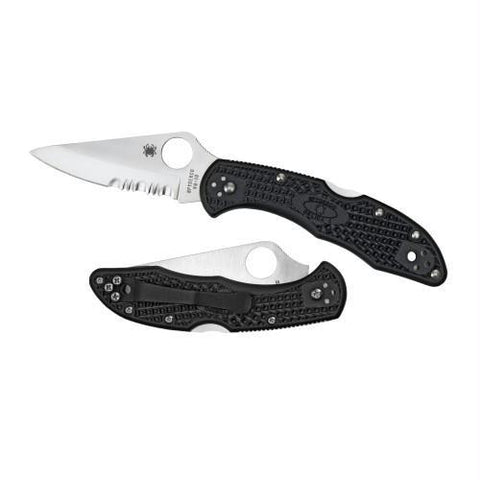 Spyderco Delica4 Lightweight Black FRN Flat Ground PlainEdge