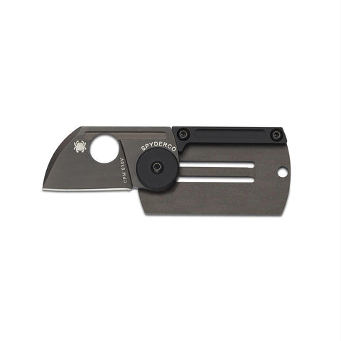 Spyderco 1.23in Black Dog Tag Folding Knife