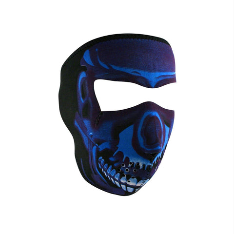 ZANheadgear Neoprene Full Mask - Blue Chrome Skull