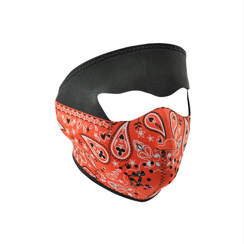 ZANheadgear Neoprene Full Mask - Red Paisley Bandanna