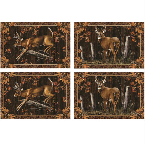 Rivers Edge 4 Piece Deer Placemat Set