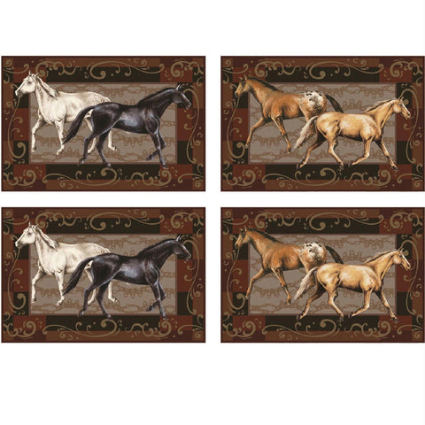 Rivers Edge 4 Piece Horses Placemat Set