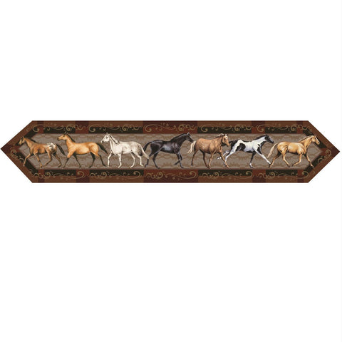 Rivers Edge Horses 71in x 13in Table Runner