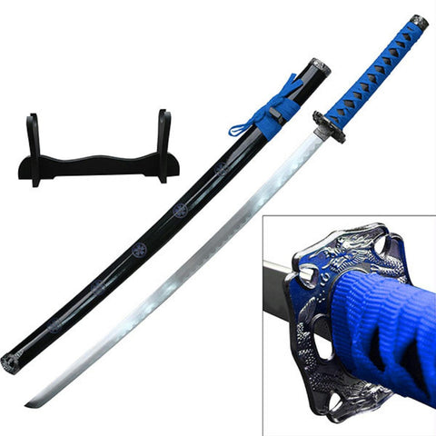 Samurai Katanas 26.5in Carbon Steel Blade w-Wood Display