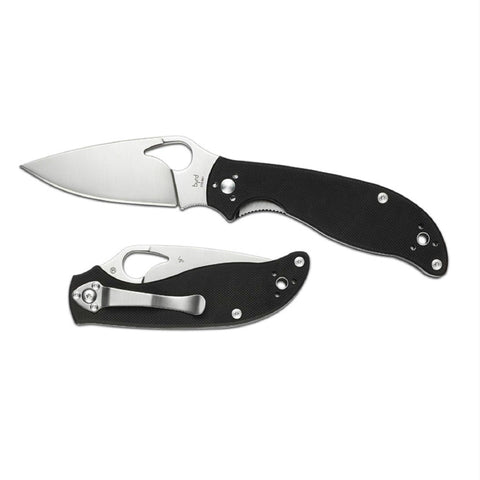 Byrd by Spyderco Raven 2 3.5 in Plainedge Black G10 Handle