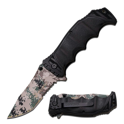 US Marines Spring Assist Fldr 4.75in-Digital Grn Camo Bld