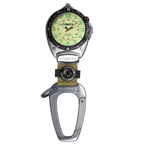 Dakota Easy-To-Read Flashlight Clip Watch - Tan Fob