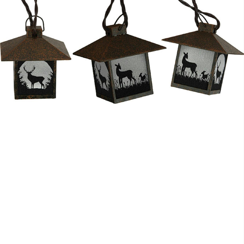 Rivers Edge Deer Rustic Lantern 10 Pc Light Set