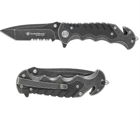 Smith & Wesson Border Grd Partially Serrated Tanto Knife