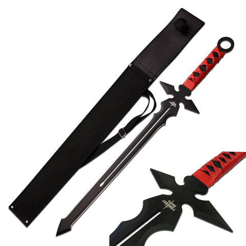Fantasy Master Short Blade Sword 26in Overall w- Red Handle