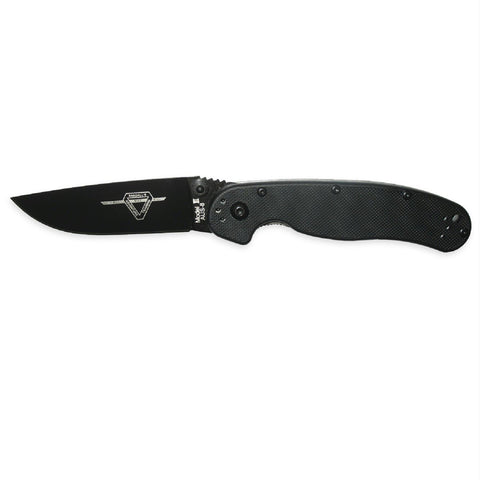 Ontario RAT II BP-Black Handle Black 7" Blade Folding Knife