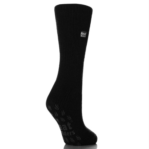 Grabber Heat Holders Ladies Slipper Socks-Black-Size 5-9
