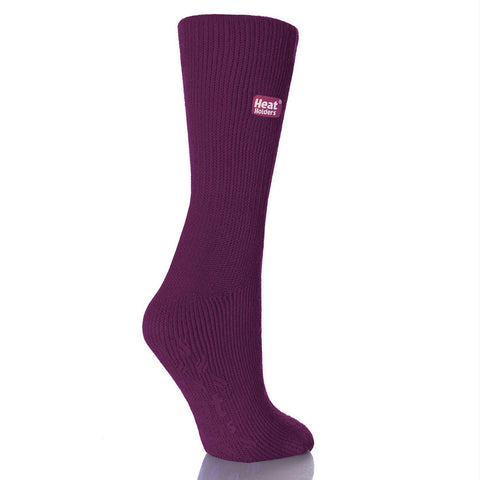 Grabber Heat Holders Ladies Slipper Socks-Fuchsia-Size 5-10
