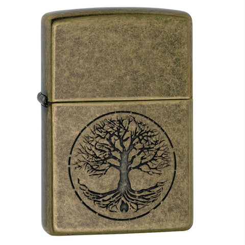 Zippo Tree of Life Pocket Lighter-Antique Brass Finish 29149