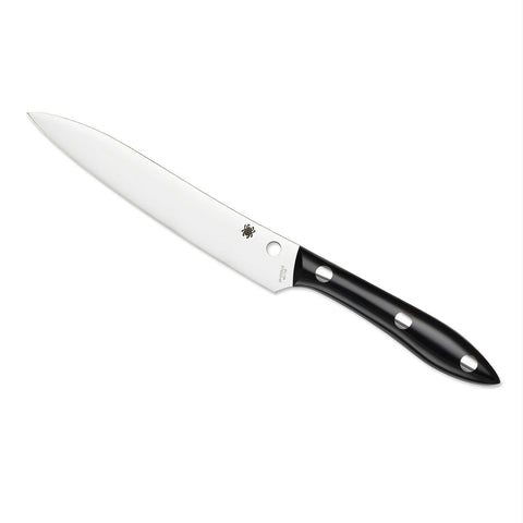 Spyderco 10.35in Kitchen Cook Knife-Black Corian-PlainEdge