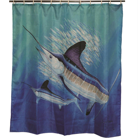 Rivers Edge Guy Harvey Marlin Shower Curtain-70in X 72in