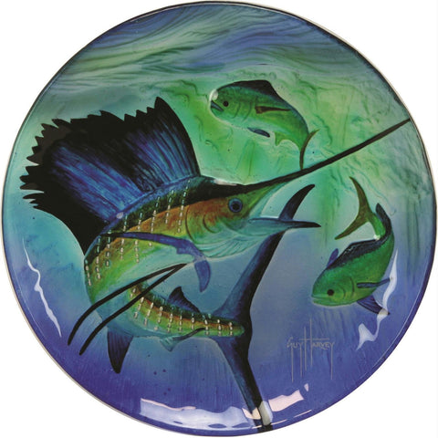 Rivers Edge Guy Harvey 12in Sailfish Glass Platter