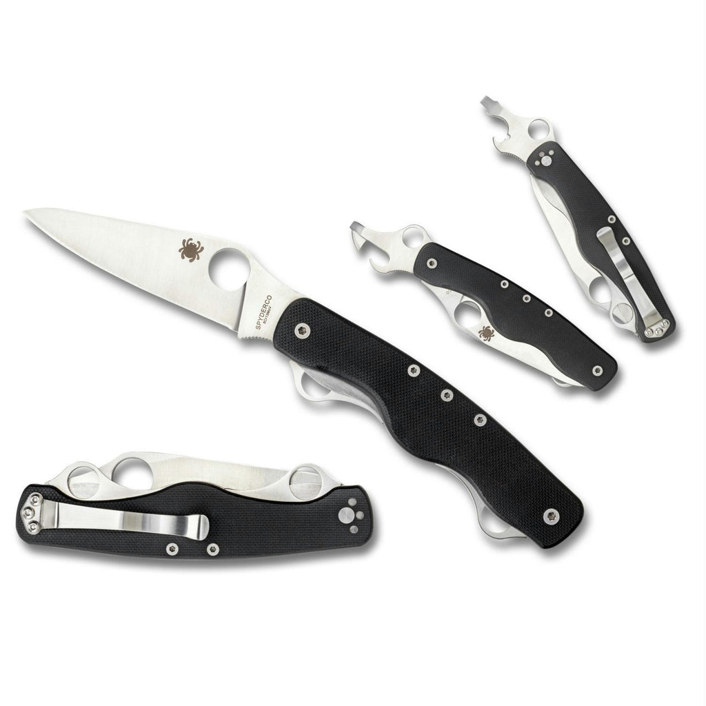 Spyderco ClipiTool Rescue Folder 3.5 in Plain Black G-10