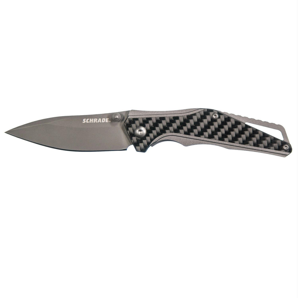 Schrade SCH706 Carb Fib Slab Ti Folding Knife w-2.75" Blade