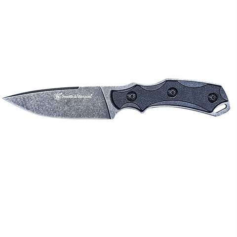 M&P Shield Neck Knife w-Nylon Fiber Handle Scales and Sheath