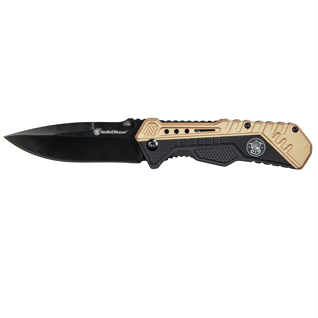 S&W SWSA11 Blk-FDE Rub Alum S.A. Blk 3.5" Tactical Folder