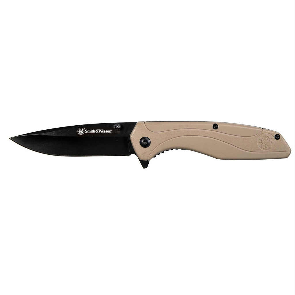 S&W SW1103 FDE Nylon Blk 3.5" Blade Folding Knife