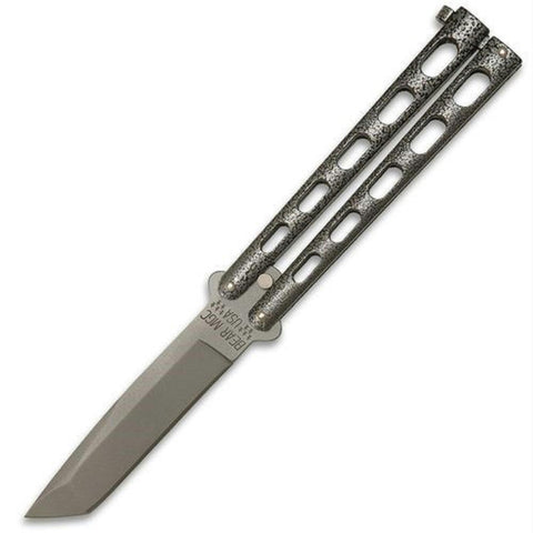 Bear and Son Cutlery 4in Butterfly Trainer Knife-Black Hdl