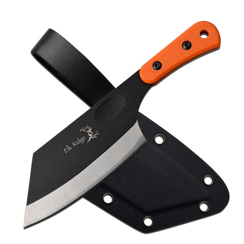 Elk Ridge ER-200-04W Fixed 4.75in Blade Knife  Black-Orange