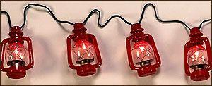 Rivers Edge Light Set 10Ft-Jumbo SizeRed Oil Lantern Style