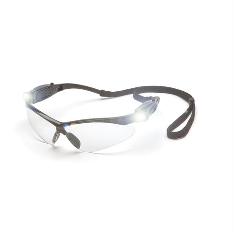 Pyramex PMXTREME Glasses Black Frame LED Temples-Clear Lens