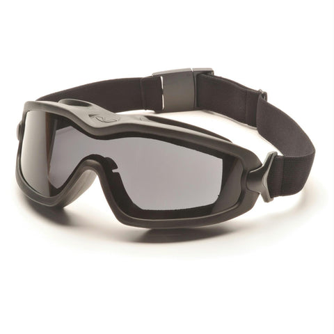 Pyramex V2G-Plus Goggles Black Strap-Gray Dual AF Lens