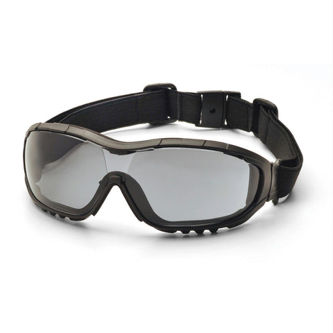Pyramex V3G Goggles Black Strap-Temples-Gray AF Lens