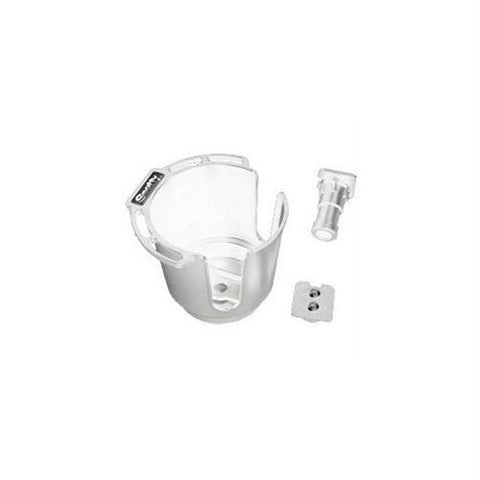 Scotty Cup Holder w-Rod Hldr Post and Bulkhead-Gnel Mnt Wht
