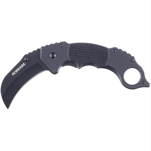 Schrade Liner Lock Folding Knife Karambit Blade G-10 Handle